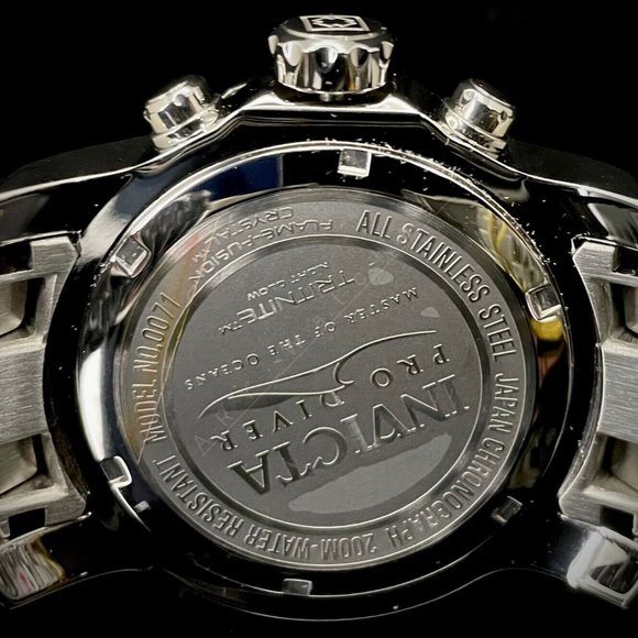 NEW Invicta 0071 Pro Diver SCUBA CLASSIC 48MM Chronograph ALL SILVER SS Watch - Picture 12 of 13